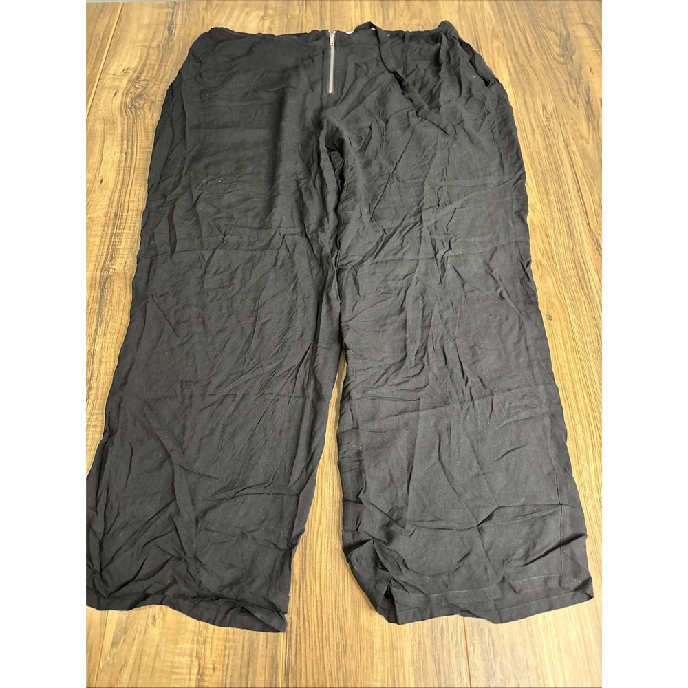 New Look Womens Pants Size 3X Black Loose Fit Wide Leg